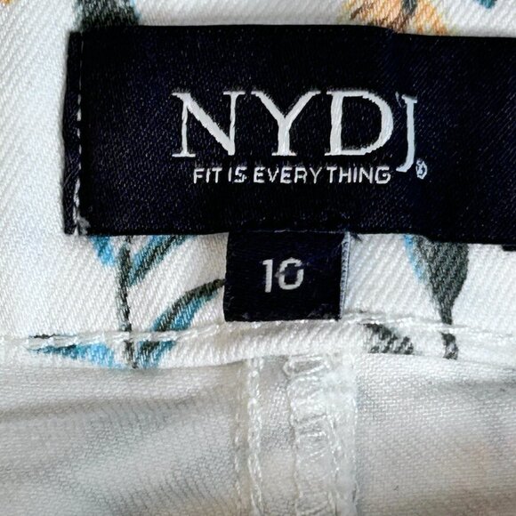 NYDJ Jeans Women's Size 10 Floral Sheri Slim Lift x Tuck Ankle Straight Beach - Picture 5 of 13
